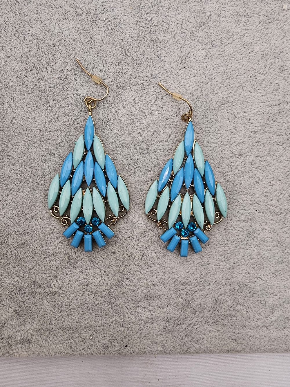 Blue Teardrop Statement Earrings - Brand
